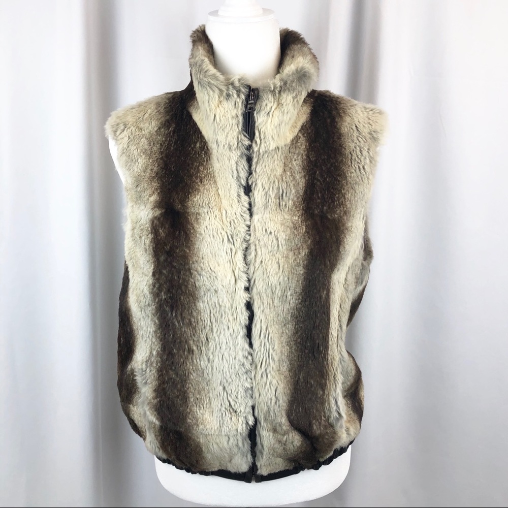 Siena Studio Chinchilla printed Rabbit Fur Vest